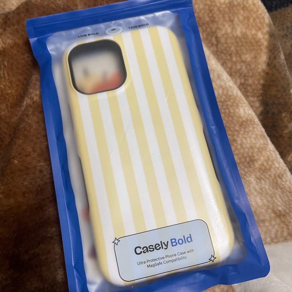 ✨Casely✨ Butter Yellow Stripe iPhone 12 Pro Max phone case NWT